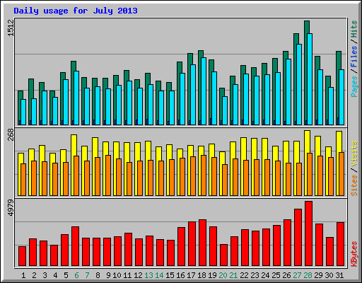 Daily usage for July 2013