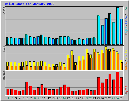 Daily usage for January 2022