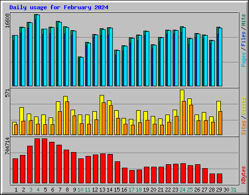 Daily usage for February 2024
