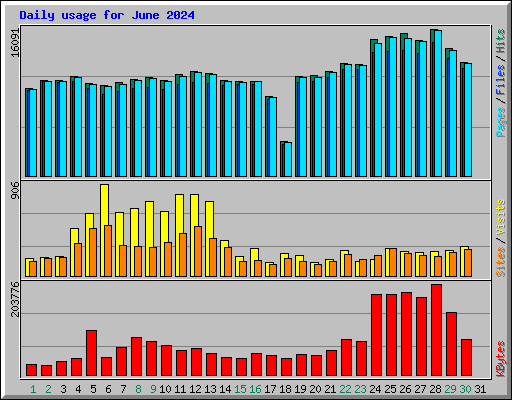 Daily usage for June 2024