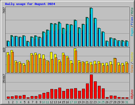 Daily usage for August 2024