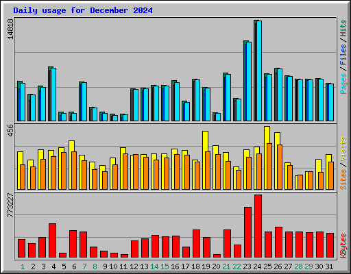 Daily usage for December 2024