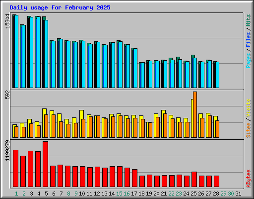 Daily usage for February 2025