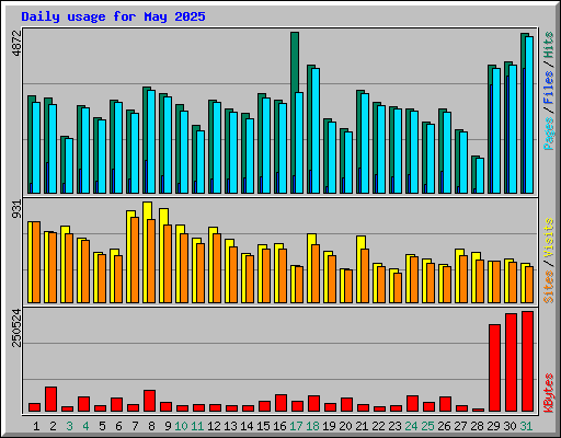 Daily usage for May 2025
