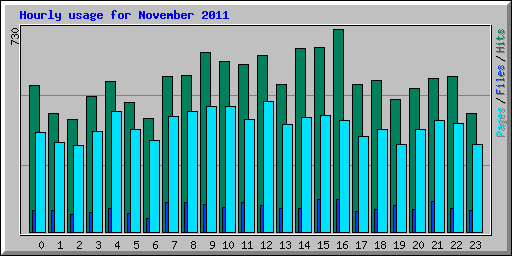 Hourly usage for November 2011