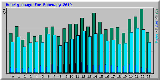Hourly usage for February 2012