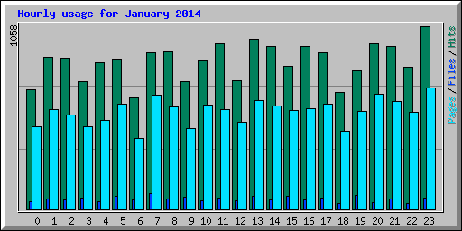Hourly usage for January 2014