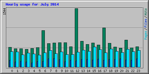 Hourly usage for July 2014