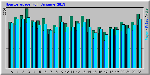 Hourly usage for January 2015
