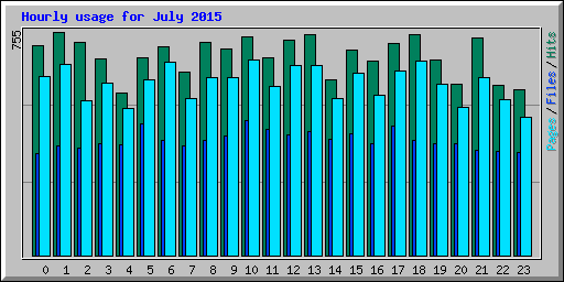 Hourly usage for July 2015