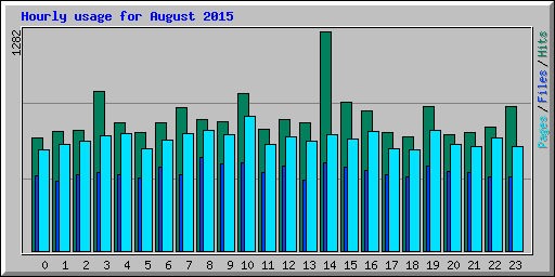 Hourly usage for August 2015