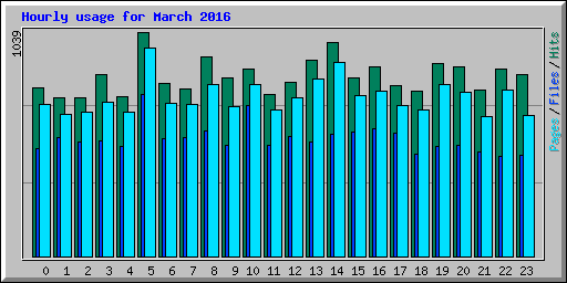 Hourly usage for March 2016