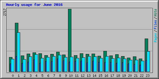 Hourly usage for June 2016