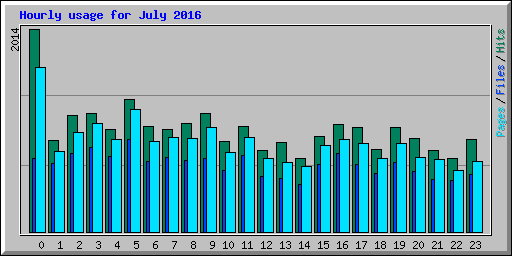 Hourly usage for July 2016