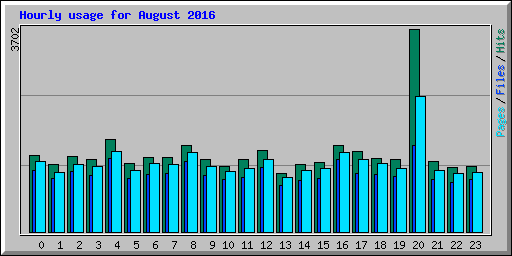 Hourly usage for August 2016