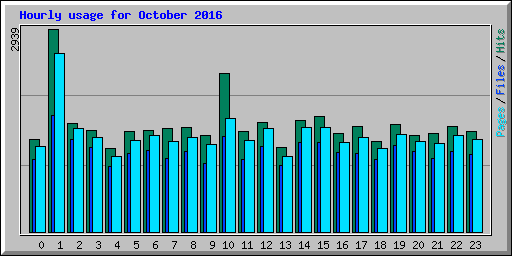 Hourly usage for October 2016