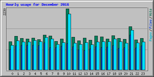 Hourly usage for December 2016