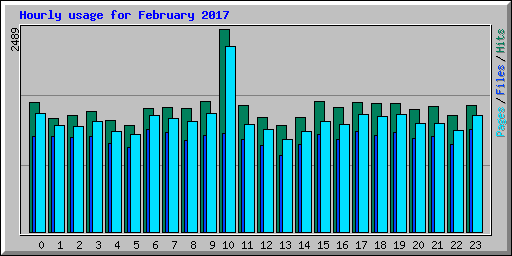 Hourly usage for February 2017