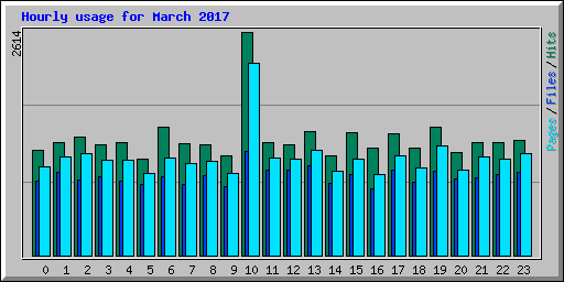 Hourly usage for March 2017
