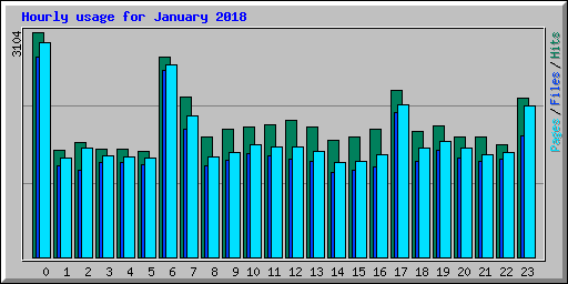 Hourly usage for January 2018
