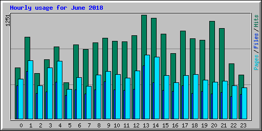 Hourly usage for June 2018