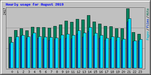 Hourly usage for August 2019