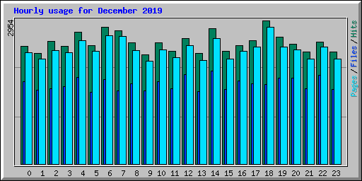 Hourly usage for December 2019