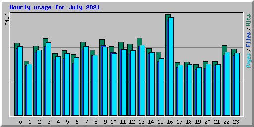 Hourly usage for July 2021