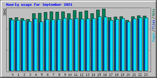 Hourly usage for September 2021
