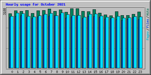 Hourly usage for October 2021