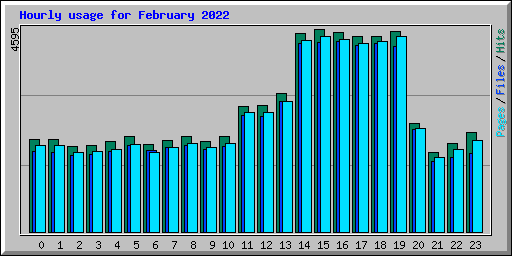 Hourly usage for February 2022