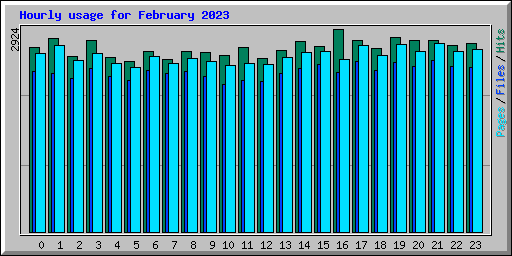 Hourly usage for February 2023