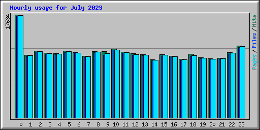 Hourly usage for July 2023