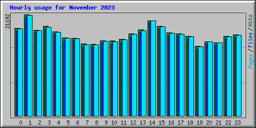 Hourly usage for November 2023