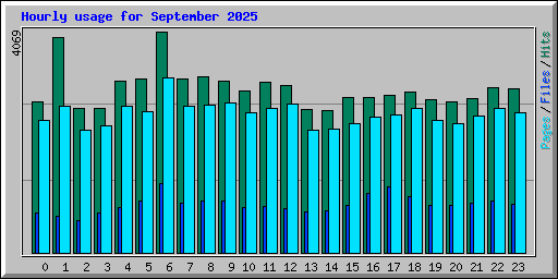 Hourly usage for September 2025